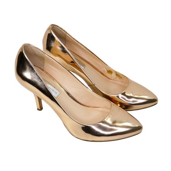 INC International Concepts Zitah Rose Gold Metallic Heels Pumps 7.5 Closed Toe - Picture 1 of 10